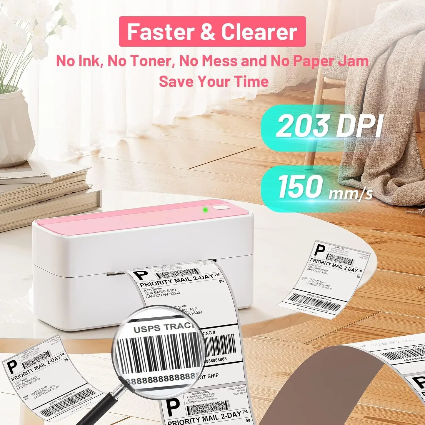 Phomemo 241 Bluetooth Thermal Label Printer Wireless Shipping Label Printer Compatible with iPhone Android Mac Window Wide Used